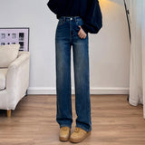 Narrow Version Of Loose Jeans Women 2026 High-Rise New Thin Straight Trousers Casual Broad Leg Pants