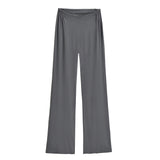 Purely Want Girl V-Shaped Waist-Hanging Feeling Modale Zip Thin Slacks Home Fitness Pants Wide Leg Trousers New
