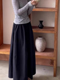 Black Flower Moss Half-Dress Woman Early Autumn 2025 New Tight Waist Cover Thin High Waist Grow Long Skirt