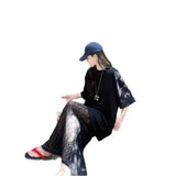 Lace Splicing Fake Two White Short-Sleeved T-Shirt Dress Women's Summer Design Sense Languid Holiday Style Dress