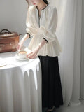 2025 New Spring Unique Super-Looking Temperament Blouse High-End Feeling Small Fragrant Style White Denswear Shirt Woman