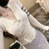 [First Love] High Quality Knitted Cardigan V Collar Gentle Wind Gentle Thin