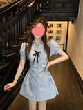 (Real Price) College Style Suit Small Man To Collect Waist Thin Skirt Striped Shirt Dress Dress Women's Two Sets