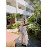 Seaside Holiday Wind Super Nice Irregular Sling Beach Dress Unique Beautiful Floral Dress 26 Spring