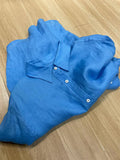 CHAO Grade Recommendation! Old Money Style Blue Silk Linen Shirt Women's Summer Thin Breathable Sunscreen Top