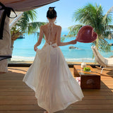 2026 New Sanya Yunnan Seaside Vacation Lace Lace Hanging Neck With Long Dress