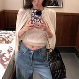 Self-Stay! Red Standard Yangzi Set Of Women's Knitting Casual Shirt Vest Two Sets