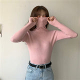 High-Necked Sweater Women 2025 Autumn And Winter Yangqi Inside A Knitted Bottom Shirt Long-Sleeved Cover Solid Color Top Women's Clothing