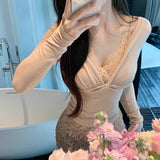 Fake Two-Piece Lace Bag Hip Half Dress Dress Woman Two Sets