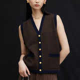 Antique Fragrant Grandma Craft Ceiling Wool Cinnamon Knitted Vest Set