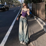 YC& Vintage Low-Rise Loose-Fitting Broad-Legged Trousers Thighs Thighs Thighs Horny Jeans Women's Spring And Summer & Trousers Lengthened