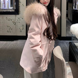 Lp Snow Suit! Popular Return To The Field & New Pink Fabric Wool All-Fectred Heavy Industry Coat
