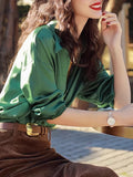 2025 New Ink Green Tops Lightly Cooked French Niche Set Of Tops Women's Design Sense Senior Shirt