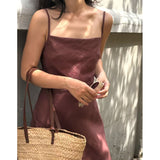 French Retro Elegant Temperament Breathable Sleeveless Sleeveless Dress Women's New Lazy Wind Holiday Dress