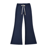 2025 New Hottie Sexy Low-Rise Purple Casual Pants Women Summer Thin Drawstring Soft Comfortable Horn Pants