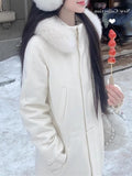Lp Snow Suit! Popular Return To The Field & New Pink Fabric Wool All-Fectred Heavy Industry Coat