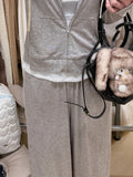 Home Wearing Can Be Comfortable Group Lace Sling Strip Striped Hooded Sweater Wide Legs Trousers Woman
