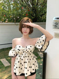 The New French Age Reduction One-Word Collared Collared Shirt Women's Summer Design Feeling Lote Leaves Side Shoulder Temperament Blouse