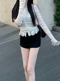 Series This Summer Soft Sister Hollow Long Sleeves To Receive Waist Thin Knitted Cardigan