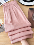 Silk Linen Broad Leg Pants Women Summer Thin 2025 New High-Waisted Cotton Trousers Trousers Straight Trousers
