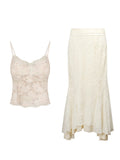 Sweetheart Bud Gentle Lace Sling Vest Women Autumn And Winter Judhua Fishtail Half Skirt