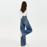 Early Spring New Embroidery Light Luxury Fashion High-Rise Thin Cherry Embroidery Hot-Legged Jeans Women's Trousers