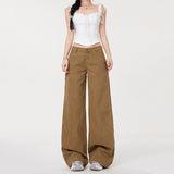 Micro-Razhu Sailwork Jeans Spring And Summer New High-Waisted Loose Broad-Legged Trousers Women Kaqi Dress Trousers