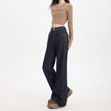 Reliable Embroidered Micro-Tpeaker Jeans Women Loose Not To Put Legs Retro Flared Trousers Thin Trousers