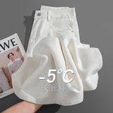 Sky Thin Gray Broad-Legged Jeans Women 2026 Summer Lyselle Straight Pants 1403