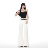 White High-Waisted Elastic Micro-Tipped Jeans Women In Spring 2026 New Non-Legged Thin Drag Trousers