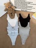 940# Spice Girls Pure Lust Wind U Collar One-Piece Vest Women Slimming Summer Bare Back One-Piece Chest Mat