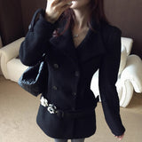 Autumn And Winter Wool Coarse Flowers Retro Waist Coat Showing Thin Hair Coat