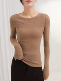 High-End Yangzi Yarn Seamless Wool Texture Repair Inside The Woman 2025 Winter Collar Folded Bottom Sweater Gray
