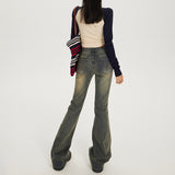 YC& Vintage Wash Nostalgic Hottie Low-Rise Horned Horned Pants Autumn/Winter Relics Jeans Women & Long Pants