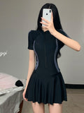 Wow Swimsuit Woman New Conservative Dress-Style Belly Flat-Angled Hot Spring Swimming Suit Bolisi 8499