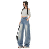 Vintage Sickle Jeans Spring 2025 New High-Waisted Loose Banana Trousers Design Tug Wide Leg Trousers