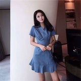2026 Summer New Korean Version Of Han Fan Lazy Wind Fishtail Casual Small Black Dress Simple Dress Woman Trend