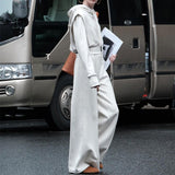 Autumn Sense Sportswear Suit Femininity Loose Fake Two-Piece Hooded Sweater Fashion Broad Leg Pants Two Sets
