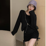 V-Neck Sweater Knitted Coat Women's Dress In The Spring And Autumn Soft Glutinous Languid Loose Bag Short Jacket On The Head