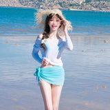 2026 New Bikini Sweet Hot Babes Split Skirt Hot Spring Four-Piece Swimsuit Girl Small Breast Gathering Sunscreen Swimsuit