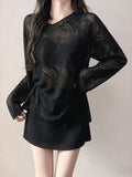 Lazy Wind Loose Outside The Irregular Hollow Hooded Swimsuit Woman's New Body Sling Skirt Four-Piece Set Swimsuit