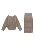 Ingredients Party Cashmere All-In-One Series Knitted Crocheted Crocheted Floral Blouse Set/Dress