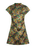 Yujing Chinese Style New Chinese Dress Rain-Lump Improved Cheongsam Short Long Dress
