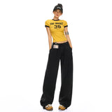 Summer New Lyselle Tiansi Millennium Hottie Candy Color Loose Broad-Legged Slacks Cyanide