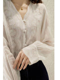 2025 Spring BI Buy White Moonlight Love Fans Embroidery Embroidery Refreshing T-Shirt
