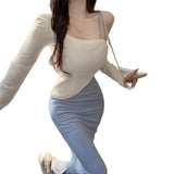 2025 Autumn Style Thousands Of Hooded Sling Dress Dress Dress Design Thin And Charming Two Sets