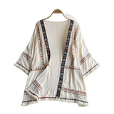 Bohemian Holiday Coat Woman Summer Beach Outside Wearing Heavy Industry Embroidery Loose Cardigan Shawl Sun Protection Shirt