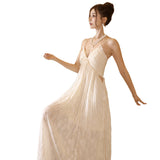 Gentle Wind Seaside Vacation Unique Beautiful Dress Design Small Open Forked Slings Long Dress 2025 Spring
