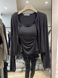 Sunscreen Sling Dress Women's Thin Hoodie With Shawl Spring And Autumn Coat Two Sets Of Modal Top