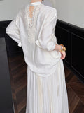 Breeze ~ Southern Pharaoh Money Loose-In-Sonn Lace Hollow Shirt Female Long Sleeve